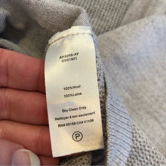 ATM Schoolboy gray and pink wool button cardigan size Large - Picture 9 of 16